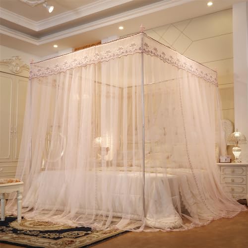 Canopy Bed Frame Twin Size, Post Stainless Steel Four Corner Bed Canopy Poles Mosquito Net Frame Bracket Fit for Metal Bed Wood Bed, Stainless Steel Canopy Bed Frame Twin Size - size: Twin