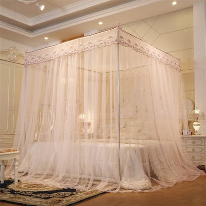 Canopy Bed Frame Twin Size, Post Stainless Steel Four Corner Bed Canopy Poles Mosquito Net Frame Bracket Fit for Metal Bed Wood Bed, Stainless Steel Canopy Bed Frame Twin Size - size: Twin