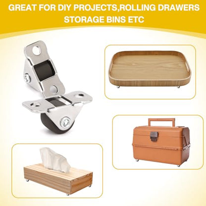 1/2 Inch Mini Rigid Caster Wheels, Micro Low-Profile,8‑Pack,17.5 lbs/Caster - size: SINGLE WHEEL-8pcs