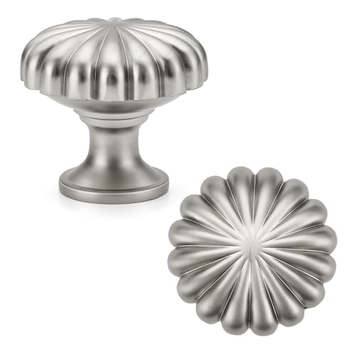 10 Pack Brushed Nickel Cabinet Knobs, Vintage Cupboard Drawer Knobs Pulls - color: Brushed Satin Nickel