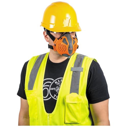 Klein Tools 60552 Reusable P100 Half-Mask Respirator with Replaceable Filters for Dust, Metal Fumes, and Oil Mist, M/L