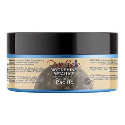 Dixie Belle Paint Company Moonshine Metallics - Pacific (4oz) - color: Pacific, style: 4 Fl Oz (Pack of 1)