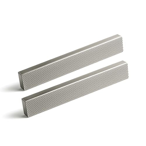 Goo-Ki 6 Pack 3 Inch Satin Nickel Knurled Cabinet Pulls - Modern Bar Handles - Textured Grip for Drawer, Dressers, Furniture Hardware - color: Satin Nickel, size: 3 Inch Center to Center