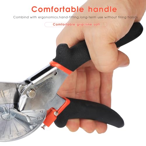 LeafLux Miter Shears for Wood Trim, Adjustable 45°-135° Multi-Angle Handheld Tool, Multifunctional Trunking, Moulding Shears, Perfect for Mitre Cutting, Quarter Round, No Replacement Blade | LFXP3101S - size: 3101S with 1 blade