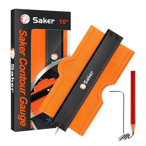 Saker Contour Gauge Profile Tool with Adjustable Lock 10 Inch Orange - style: 10 INCH