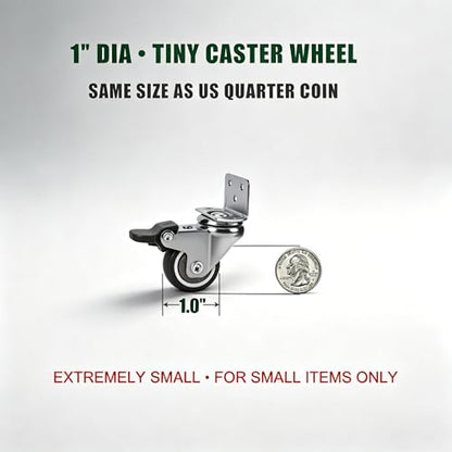 ZUOFANG 1" Small Low Profile Caster Wheels Set of 4, Mini, 97 lbs Total - style: 1.0 Inch Wheel