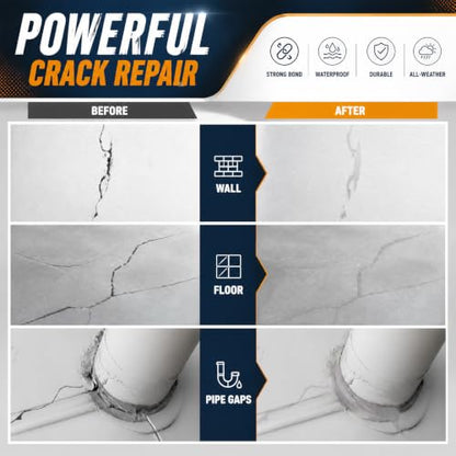 KMOSENIA Concrete Crack Filler, 4 Pack, 5.02 LB Self-Leveling Sealant, Gray