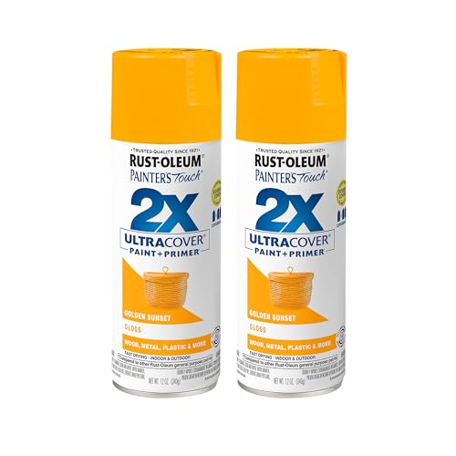 Rust-Oleum Painter's Touch 2X Ultra Cover Spray Paint, Gloss Golden Sunset