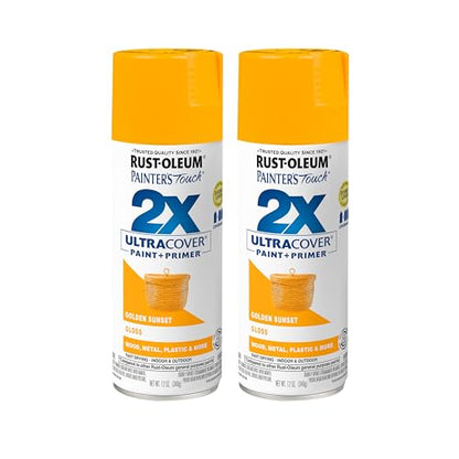Rust-Oleum Painter's Touch 2X Ultra Cover Spray Paint, Gloss Golden Sunset