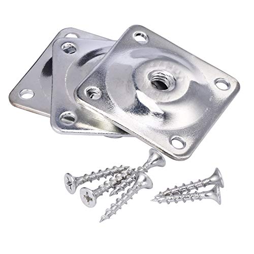 Maricome 4PCS Leg Mounting Plates with Screws for Sofa Couches Tables Furniture Legs Brackets Hardware Attachment Plates Brackets M8 T-Plates