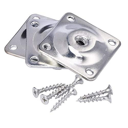 Maricome 4PCS Leg Mounting Plates with Screws for Sofa Couches Tables Furniture Legs Brackets Hardware Attachment Plates Brackets M8 T-Plates