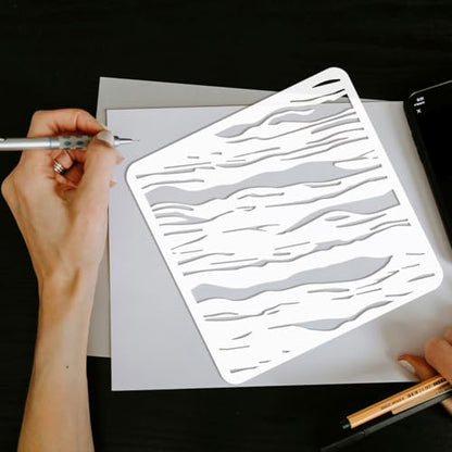 Marble Texture Stencil, Reusable Painting Template for Home Decor - style: Marble Texture
