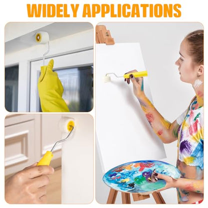 Honeydak 4 Pack Mini Paint Roller with Replacement Heads, 0.8 Inch - size: 0.8 Inch