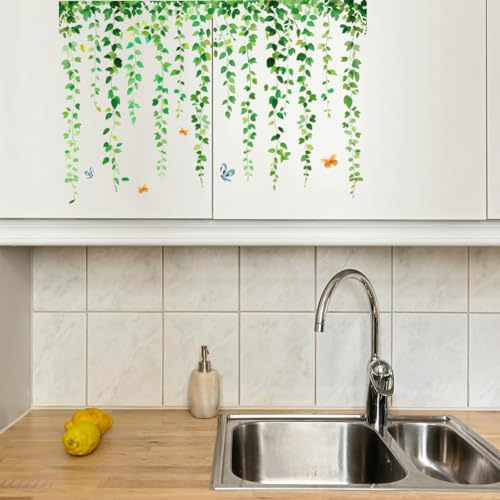 Peacoblue Green Leaves Rub On Transfers for Furniture Craft 6"x12" - style: Green Leaves