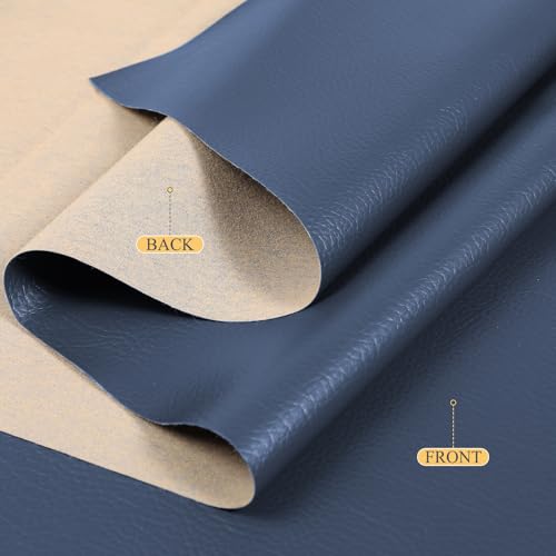 Faux Leather 0.7mm Upholstery Fabric by the Yard 8 Yard Navy Blue - color: Navy Blue, size: 8 Yard