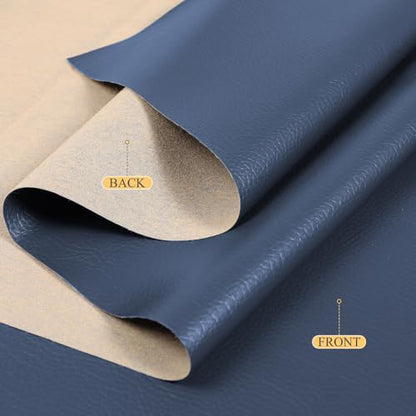Faux Leather 0.7mm Upholstery Fabric by the Yard 6 Yard Navy Blue - color: Navy Blue, size: 6 Yard