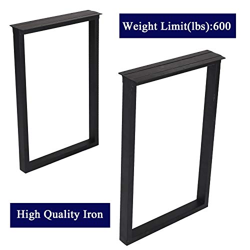 TIEOU Metal Table Legs Heavy Duty Metal Desk Legs 28 Inch Height Industrial Black Table Legs,Dining Table Legs,Modern Table Legs - color: Rectangle-shape, size: H28"xW18"