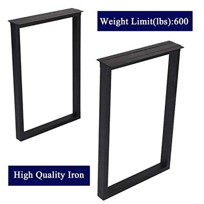 TIEOU Metal Table Legs Heavy Duty Metal Desk Legs 28 Inch Height Industrial Black Table Legs,Dining Table Legs,Modern Table Legs - color: Rectangle-shape, size: H28"xW18"