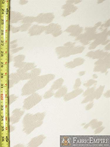 Suede Velvet Cow Print Fabric Udder Madness Upholstery 54" Wide Sold by The Yard (Sand) - color: Sand