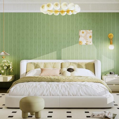 JiffDiff Green 3D Embossed Textured Peel Stick Wallpaper 17.3"x120" - color: Green, size: 17.3" x 120"