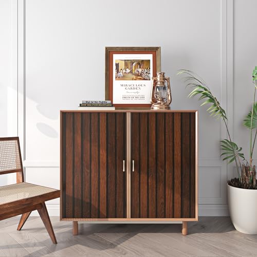 FunStick 16"x240" Peel and Stick Wallpaper Wood Slats Self Adhesive Wall Paper Brown Wood Contact Paper Peel and Stick Wooden Slats for Wall Decor Vinyl Wood Wallpaper for Bedroom Cabinets Countertops - size: 240" x 15.8"