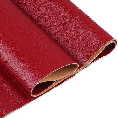 Ramya Faux Leather Sheets Roll 12" X 53"(30cm X 135cm) Upholstery Faux Leather Suitable for Handmade DIY, Earrings, Hair Clips, Sewing Crafts Projects (Maroon Red) - color: Maroon Red