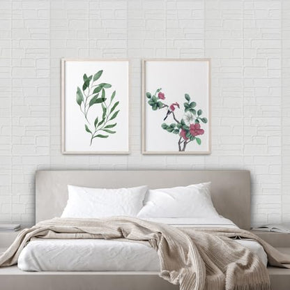 YU LI 3DH 3D Wall Panels Peel and Stick Faux Stone Wall Panel White 20-Pack Faux Brick Self-Adhesive Wallpaper 3D Foam Brick Wallpaper - color: White, size: 20PCS
