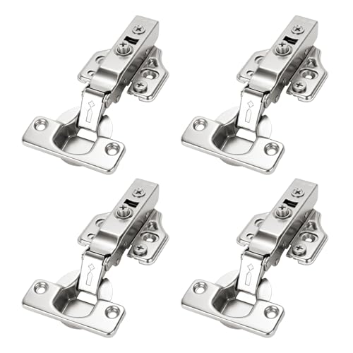 4 Pack 35mm Soft Close Full Overlay Cabinet Hinges, 3D Hydraulic - size: Full Overlay