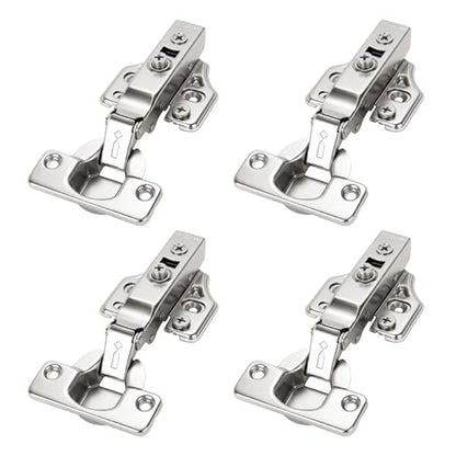 4 Pack 35mm Soft Close Full Overlay Cabinet Hinges, 3D Hydraulic - size: Full Overlay