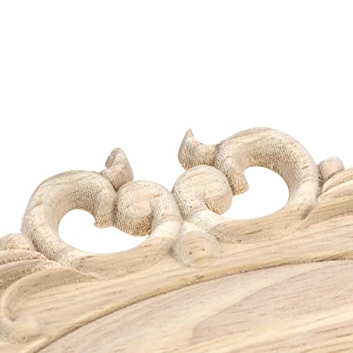 Antrader Wood Carved Onlays Appliques,Oval Shaped Unpainted, 10.24x5.91in - style: Style 3