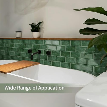 10-Sheet Thick Peel and Stick Kitchen Backsplash Tiles - color: Light Green