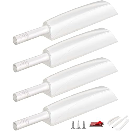 Push to Open Door Latch Cabinet Hardware CBRIVE 4 Pack Magnetic Push Latches & Lock for Push Release Drawer Pull Tip on Touch Locking Strong Pop Out, White - color: White, size: 4 Pack