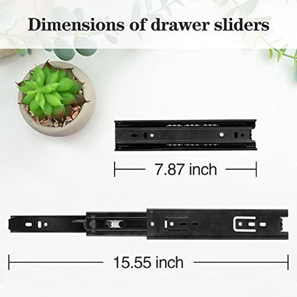 Drawer Slides 2Pcs 8 Inch, Undermount Heavy Duty Drawer Slides for Cabinets, Dresser Drawers, Slide-Out Keyboard Tray, Table Drawers, Shelves, Nightstand and So On