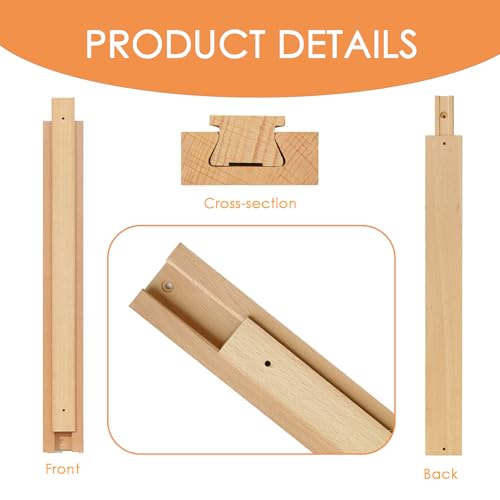 Wood Drawer Slides 16 Inch, Solid Beech Wood Center Guide Track Replacement - size: 15-3/4“