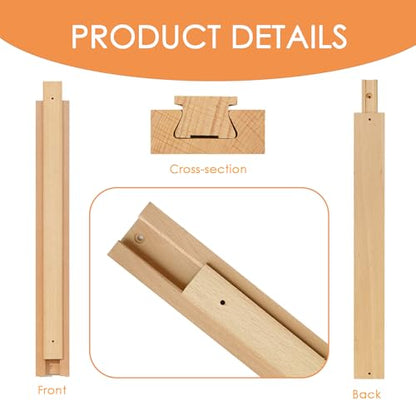 Wood Drawer Slides 16 Inch, Solid Beech Wood Center Guide Track Replacement - size: 15-3/4“