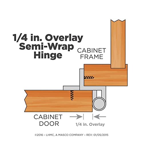 Franklin Brass (10-Count) Self-Closing Cabinet Hinges Semi-Wrap 1/4' Overlay for Cabinet Doors Kitchen/Cabinets/Cupboards/Furniture Satin Nickel H01911K-SN-B (Pack of 10) - size: 1/4" Overlay (Pack of 10)