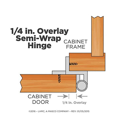 Franklin Brass (10-Count) Self-Closing Cabinet Hinges Semi-Wrap 1/4' Overlay for Cabinet Doors Kitchen/Cabinets/Cupboards/Furniture Satin Nickel H01911K-SN-B (Pack of 10) - size: 1/4" Overlay (Pack of 10)