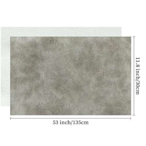 XHT 30 x 135 cm Suede PU Faux Leather Fabric, Soft Smooth Crafts Synthetic Fabric for DIY Handicraft Wallets Bags Making (Gray) - color: Gray