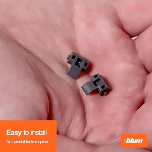 Blum 86° Opening Angle Restriction Clip, 10 Pack of 10 Clips, Plastic, Deep Gray, Compatible with Compact BLUMOTION & Compact Clip Hinges (10 Pack) - size: 10 Packs of 10 Clips