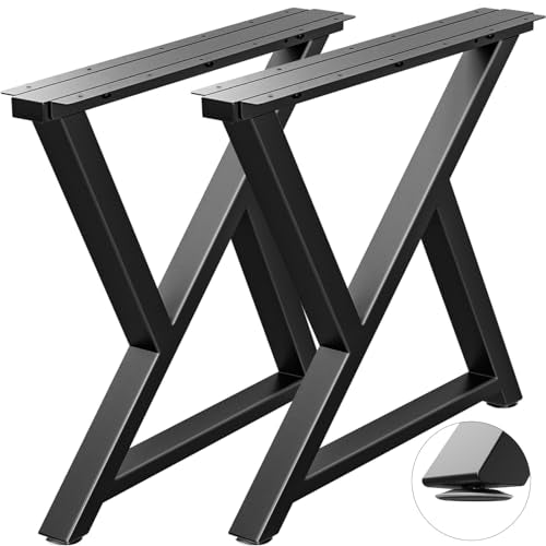 TOCRETOARE Metal Table Legs Heavy Duty, 28”H x 35”W, Metal Furniture Legs for Dining Desk Bench and Coffee Table, Industrial Black DIY Iron Bench Legs, Set of 2 - color: Z Shape, size: 28"Hx35"W