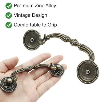 8 Pack 3.5" Hole Center Bail Pull Antique Bronze Drawer Handle - color: Antique Bronze(8 PCS), size: 3.5 Inch