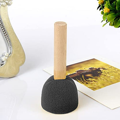 WAFJAMF 40 Pcs Round Sponges Brush Set 4 Sizes DIY Painting Tools Black - color: Black
