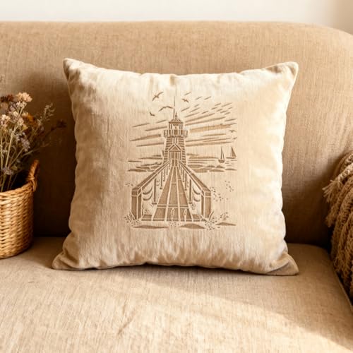 TIAMECH A4 Reusable Coast Lighthouse Stencil for Painting - style: Lighthouse Boardwalk