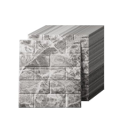 Faux Brick Wall Panels, 40 PCS, Grey White - color: Grey Brick, size: 40PCS