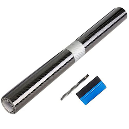 LZLRUN 5D Gloss Black Carbon Fiber Car Vinyl Wrap Film Roll 1ft x 5ft - color: 5D Gloss Carbon Fiber, size: 1ft x 5ft