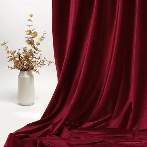 KKJIAF 1 Yard Burgundy Stretch Velvet Fabric 60" Wide for DIY Crafts - color: Burgundy, size: 1 Yard
