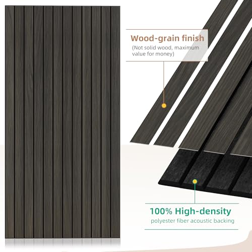 Acoustic Panels,4 Pack 47.2”x23.6” Sound Panels,Rustic Walnut - color: Rustic Walnut, size: 4 PACK