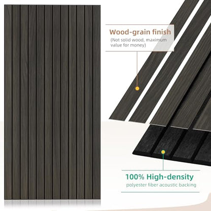 Acoustic Panels,4 Pack 47.2”x23.6” Sound Panels,Rustic Walnut - color: Rustic Walnut, size: 4 PACK