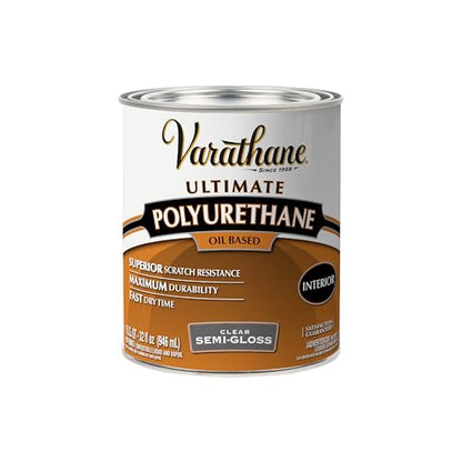 Varathane Semi-Gloss Interior Polyurethane - size: Quart (Pack of 1), style: Semi-Gloss