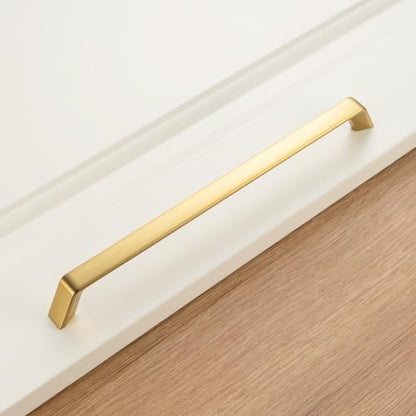 KOOFIZO 1 Pack 8-4/5 Inch Brushed Gold Cabinet Pulls Gold Cabinet Handles Hardware for Kitchen Cabinets Drawers P21 Bedroom Dresser Bathroom Vanity Cupboard - color: Brushed Gold, size: 8-4/5" CC - 1Pcs